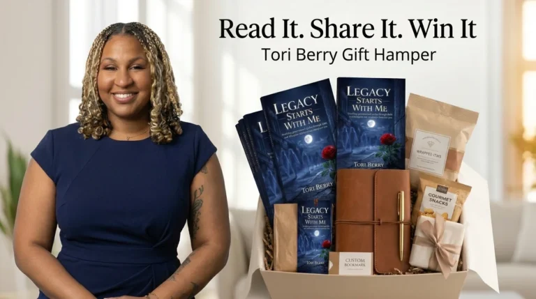 Tori Berry Gift Hamper with Legacy Starts With Me and a special gift hamper for the book giveaway.
